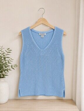 Tommy Bahama XS Blue Prima Cotton Bamboo Knit Tank Top Sweater